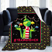 Jetés de couvertures en flanelle polaire de Noël Fuzzy Grinch Gnome