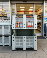 Caisse en plastique industrielle avec roulettes |   Taille standard, qualité alimentaire, design empilable