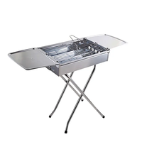 Barbecue portable pliable en acier inoxydable, gril pliable pour le camping en plein air, la randonnée, le pique-nique et la cuisine en plein air