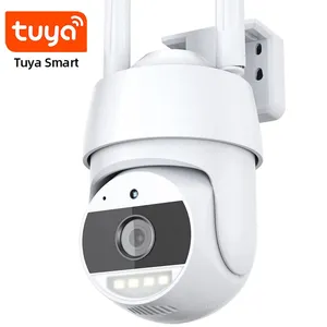 Tuya กล้อง IP PTZ WiFi 1080P,อุปกรณ์ตรวจจับความชื้นและอุณหภูมิที่มองเห็นได้ในเวลากลางคืนสีเต็มรูปแบบมีเสียงสองทางใช้กลางแจ้ง