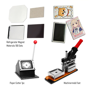 Machine à fabriquer des badges rectangulaires 80*53mm, kit de fabrication d'aimants de réfrigérateur DIY, aimant <span class=keywords><strong>photo</strong></span> rectangulaire et bouton en plastique, état neuf - Product Image 2