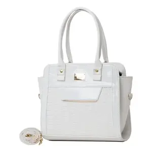 Bolso de Playa de Lujo Blanco para Mujer Fana Amira M3747 27x23x13 cm con Cierre Abierto y Asa Única, Bolso Casual - Product Image 4