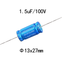 1.5uF 100V 10% Audio Non-polarisé en aluminium électrolytique Crossover Hi-Fi Haut-parleur Horizontal Axial Mount Condensateur bipolaire