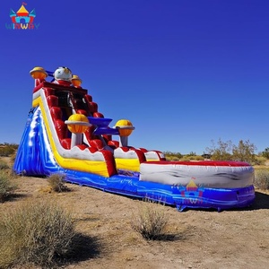 Toboggan aquatique gonflable commercial 2025 en PVC de 0,55 mm, rouge et bleu, toboggan aquatique géant pour enfants et adultes - Product Image 2