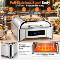 Réchaud de buffet de luxe en acier inoxydable, chauffe-plat portable coloré avec poignée pour hot pot