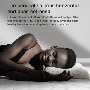 Thin <strong>Flat</strong> Design Cervical Neck Support <strong>Pillow</strong> Non-toxic Hotel Bamboo Memory Foam <strong>Pillow</strong> for Back Sleepers - Product Image 2
