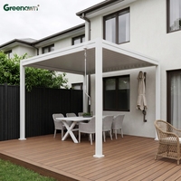 Pergola à toit à lamelles en acier 3x3 3x4, type manuel, légère, facile à installer, pergola d'extérieur pour l'ombrage