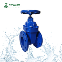 Vanne à boisseau en fonte ductile GGG50 DIN3352 F5 PN16 DN200-DN600 à bride EPDM époxy bleu Vanne de projet à l'étranger