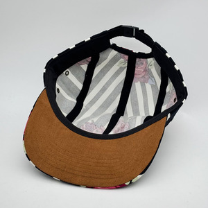 Chapeau de camp de course pour femme à la mode personnalisée Casquette de baseball à profil moyen 5 panneaux Impression de <span class=keywords><strong>fleurs</strong></span> à bord en daim pour la pêche à la plage en plein air - Product Image 6