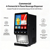 Équipement professionnel pour boissons de restaurant, écran intelligent en plastique, distributeur de poudre et de sirop instantané chaud/froid à 4 robinets, qualité alimentaire