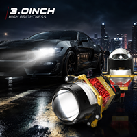 Phare de voiture universel à projecteur Bi-LED 3 pouces, lentille de phare LED pour feux de croisement et de route, 12V 24V pour mise à niveau de l'éclairage automobile