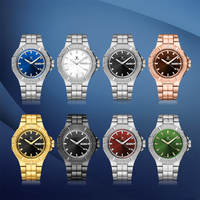 Montre de plongée à quartz pour homme, en acier inoxydable de haute qualité, avec cadran à aiguilles en cristal saphir, résistante à l'eau