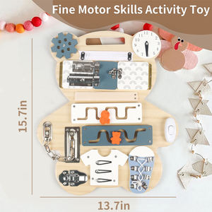 Üretici doğrudan satış Montessori ahşap duyusal ayı meşgul kurulu blackboard 2 in 1 çizim oyuncaklar çocuklar tulumları boys kızlar için - Product Image 3