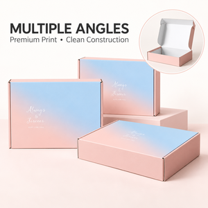 Caja de envío corrugada con patrón degradado de lujo, caja de cartón plegable con logo personalizado, caja de regalo de papel reciclado para ropa y cosméticos - Product Image 3