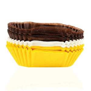 Joinhot Boat Shaped Paper Cupcake Liners 100 Pcs Yellow White Brown Disposable Cake Decorating Supplies - Product Image 2