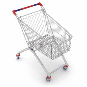 Venta caliente de compras de supermercado grande carrito de compras de carga Carro con freno y 3,5 "Rueda de la PU - Product Image 1