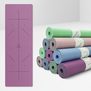 Eco Vriendelijke Dubbele Laag <span class=keywords><strong>Tpe</strong></span> <span class=keywords><strong>Yoga</strong></span> <span class=keywords><strong>Mat</strong></span> 6Mm Dikke Oefening Fitness <span class=keywords><strong>Mat</strong></span> Met Positie Lijn - Product Image 2