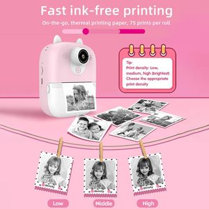 P2 Kinder Sofort druck kamera Cartoon Thermal Inkless Print Kamera HD Dual Digital kamera Handy Computer Übertragung - Product Image 5