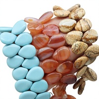 1361 Perles en Agate Naturelle Polie, Pierre Semi-Précieuse, 13*18mm, Trou Horizontal, Goutte d'Eau Plate, Accessoires de Bijoux DIY