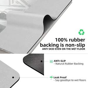 Polyester <b>Bath</b> <b>Mat</b> Super Absorbent Quick Dry Non-Slip Thick Modern Solid Color Bathroom Floor <b>Mats</b> Perfect Fit - Product Image 4