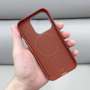 Cuir de qualité supérieure aluminium grande fenêtre en fibre de <span class=keywords><strong>carbone</strong></span> magnétique étui de téléphone en cuir <span class=keywords><strong>véritable</strong></span> pour <span class=keywords><strong>iphone</strong></span> <span class=keywords><strong>11</strong></span> pro max - Product Image 2