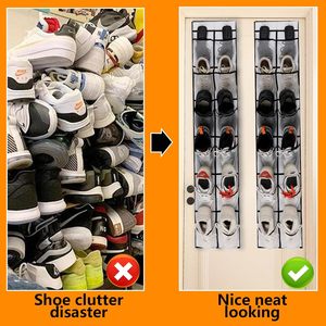 Over The Door <b>Shoe</b> Organizer 12 Mesh Pockets Hanging Storage For Closet <b>Shoes</b> Clothing Organizer Large Capacity - Product Image 6