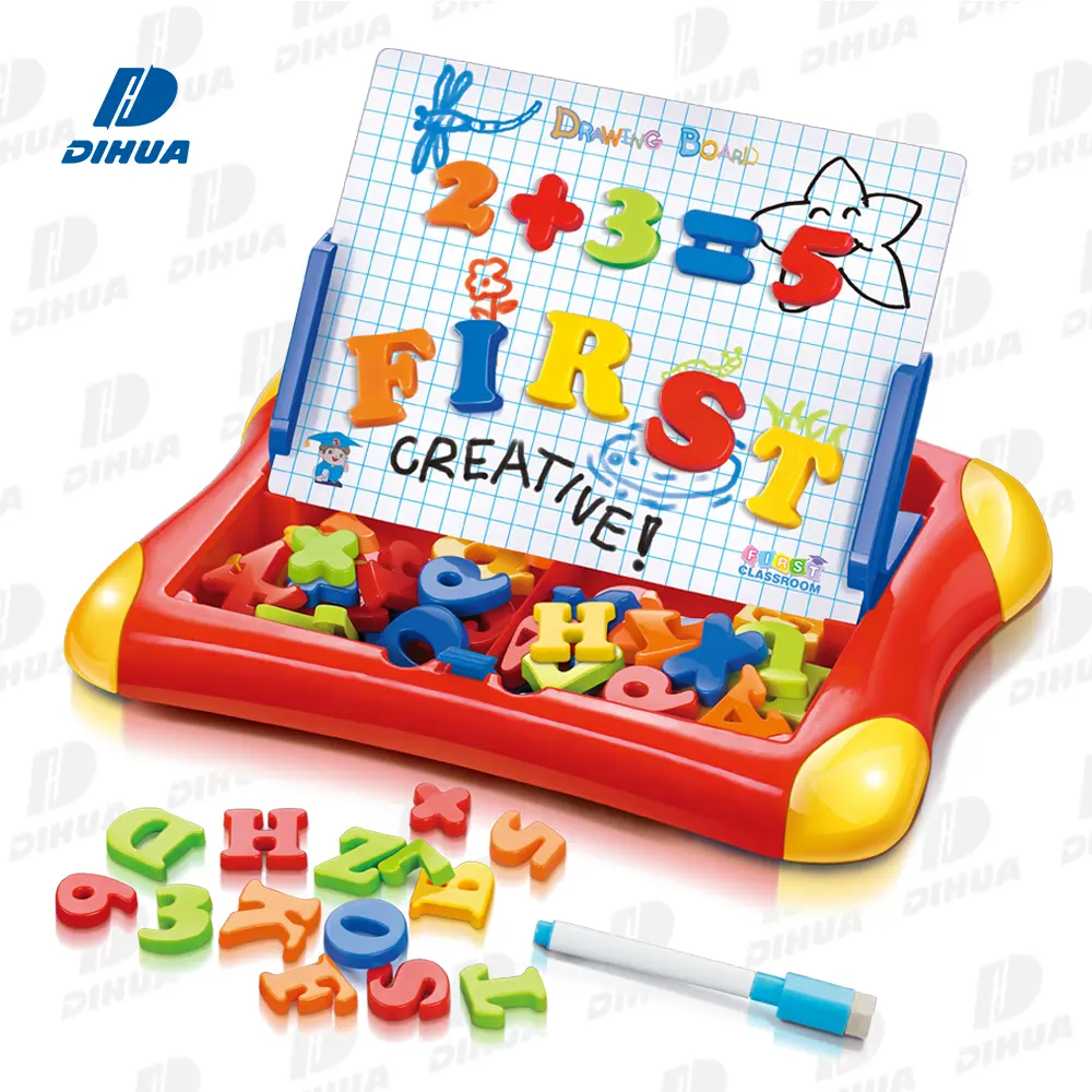 Mini Prancheta Magnética para Crianças 2 em 1 Prancheta Apagável com Letras Números Símbolos Brinquedo Educacional