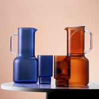 Carafe à eau en verre coloré style nordique, 350ml-1600ml, résistante aux hautes températures, pour la maison