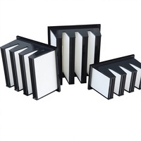 Filtre HEPA V-Bank sur mesure, haute capacité anti-poussière, nouvelle efficacité de 99,95 %, en fibre de verre, pour flux d'air industriel laminaire