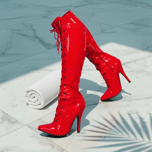 Stivali al ginocchio sexy Nikesi <span class=keywords><strong>con</strong></span> <span class=keywords><strong>tacco</strong></span> <span class=keywords><strong>a</strong></span> <span class=keywords><strong>spillo</strong></span> super alto da 12 cm, punta affusolata, suola in gomma, in pelle PU, taglie grandi, da donna, <span class=keywords><strong>con</strong></span> cerniera, alla moda - Product Image 3