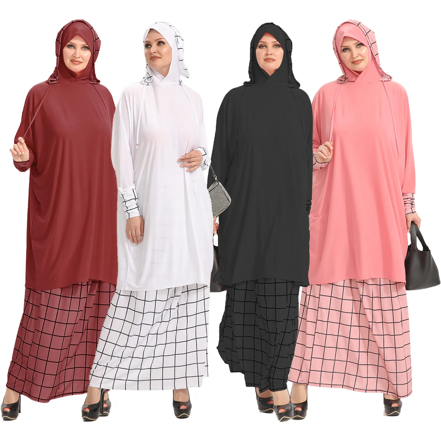 2022 Beautifully Embroidered Islamic Clothing Fashion Kimono Two-piece Muslim Dress Arabic Style Dubai Muslim Abayas