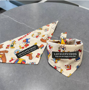 בנדנה לכלב עם הדפס משי איכותי וידידותי לסביבה, מתאימה לקיץ/חורף/אביב, סיטונאי, לוגו בהתאמה אישית - Product Image 5