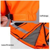 Veste en toile réfléchissante pour l'automne et l'hiver, vêtement de travail haute visibilité pour la construction, imperméable, coupe-vent, col montant