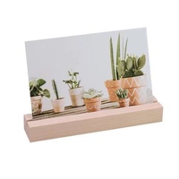 Supports de cartes, photos, menus, cartes postales et boîtes murales en bois de hêtre et caoutchouc, écologiques, modernes, minimalistes et personnalisables pour entreprises
