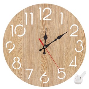 <span class=keywords><strong>Orologio</strong></span> da Parete Rotondo Creativo Luminoso in Legno Silenzioso con Indicazione 24 Ore per Arredamento Soggiorno - Product Image 6
