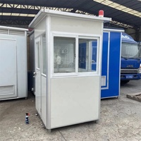 3.93ft * 3.93ft * 7.54ft Maison Préfabriquée Bureau Portable Cabine Kiosque de Sécurité Sentry Box Guard Booth Outdoor Temporary Tiny House
