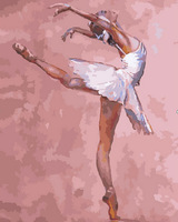 Peinture par numéros sur toile Songwoo, moderne et abstraite, représentant une danseuse de ballet, rose, sans cadre, pour la décoration de chambre