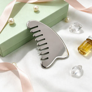 Peigne Gua Sha en acier inoxydable 304 à 9 dents en forme de corne, portable, pour détendre les muscles du cou, soulager les maux de tête, gadget de massage réutilisable - Product Image 5