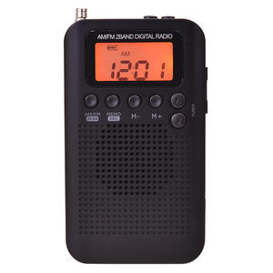Factory AM FM 2 Band Digital Radio With Orange Backlight Display Memory Function Portable Pocket Radio Built In <b>Speaker</b> - Product Image 1