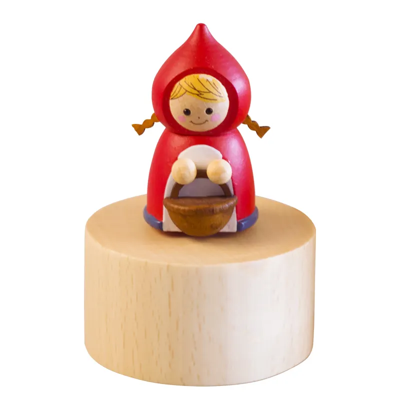 New products customized doll Little Red Riding Hood lovely wooden music box