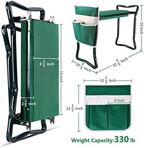 Honhill — <span class=keywords><strong>banc</strong></span> <span class=keywords><strong>de</strong></span> <span class=keywords><strong>jardin</strong></span> pliable et étanche, tabouret <span class=keywords><strong>de</strong></span> jardinage, avec pochette, lartéléon, siège robuste - Product Image 3