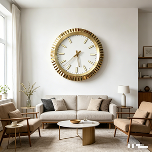 Factory Supply Modern Metal Art Deco Wall <b>Clock</b> Quartz Movement Single Face Needle Silent Exclusive Foreign Trade Living Room - Product Image 2