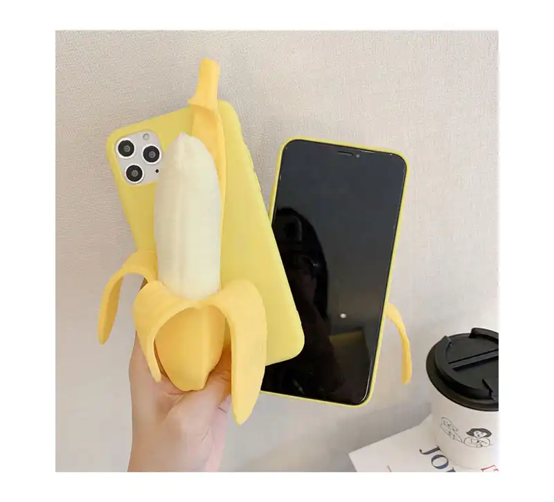 3d снятие стресса Забавный очищенный Банан мягкий чехол для телефона Apple Iphone 12 11 8 7 Pro Max