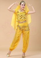 Costume de danse orientale pour femmes, déguisement de carnaval d'Halloween, tenue de spectacle de danse indienne