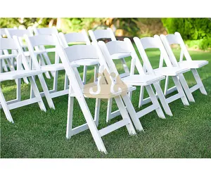 Offre Spéciale rembourré blanc/noir Banquet événement fête chaise Wimbledon mariage résine chaises pliantes