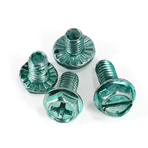 Green Zinc Plated Steel Metric Pan Head <b>Screw</b> Class 8.8 Standard Thread - Product Image 3
