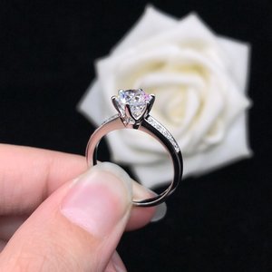 Bague de fiançailles en diamant et en argent, 4 en 1, couleur vvs momanite, pour femmes - Product Image 4