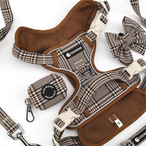 Individuell Anpassbares Reflektierendes Taktisches Anti-Zug Geschirr für Große Hunde, Robustes Oxford-Hundegeschirr mit Leine und Halsband im Set für das Haustiertraining - Product Image 1