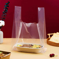 Sac transparent en plastique transparent pour restaurants Sacs à emporter personnalisés Sacs d'emballage alimentaire en plastique pour t-shirt avec logo