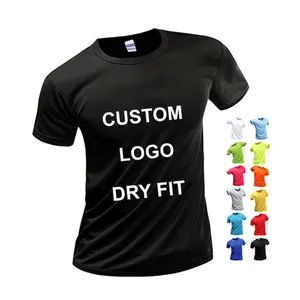 Camiseta de 100% poliéster para hombre, Camiseta lisa de corte seco con sublimación, camiseta personalizada con impresión en blanco, camiseta personalizada